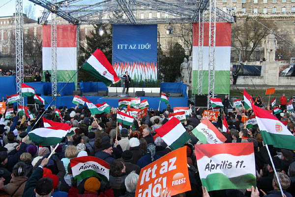Orbán Viktor, a Fidesz elnöke a kampánynyitó rendezvényen