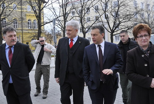 Fejér Andor és Szalay Ferenc Orbán Viktor szolnoki látogatásakor