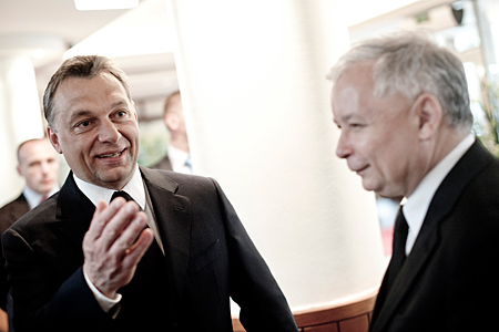 Orbán Viktor és Jaroslaw Kaczynski 