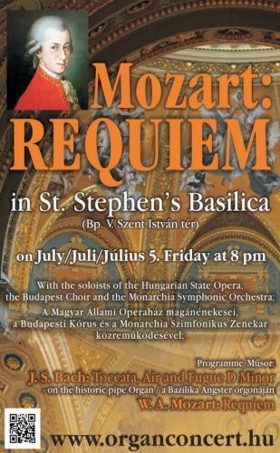 Mozart: Requiem hangversenyét is hallhatjuk a Szent István Bazilikában megtartandó előadáson