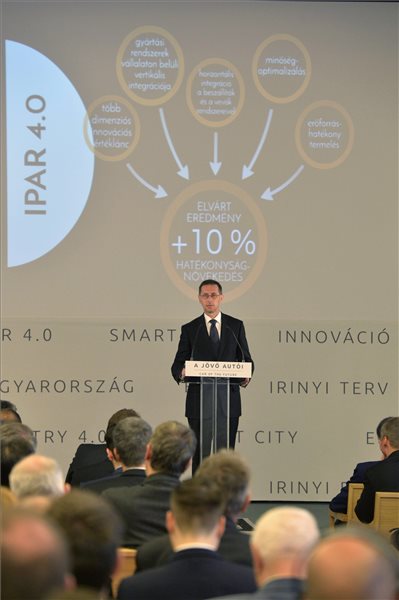 Varga Mihály, nemzetgazdasági miniszter a Jövő autója konferencián